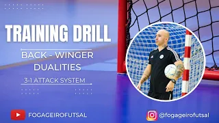 FUTSAL TRAINING - BACK - WINGER DUALITIES INTO THE 3-1 ATTACK SYSTEM