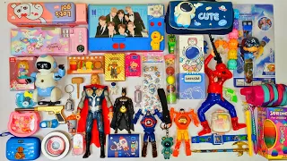Huge stationery collection - bts pencil box, thor action figure, robot watch, pencil sharpner, pens