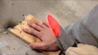 EXPERIMENT Glowing 1000 degree KNIFE VS MY HAND! (GONE WRONG??)