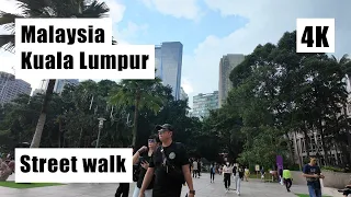Malaysia, Kuala Lumpur, Walk in the park | Street walk | Petronas Twin Towers [4k]
