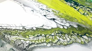 INCREDIBLY Cool Pearl Cell EFFECTS 💚💙 / Acrylic Pour Painting / Abstract Art / Fluid Art #(142)