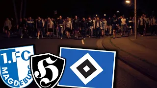 Angriff in der Innenstadt, Provokationen & Choreo! (Magdeburg - HSV 3:2)