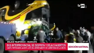 La Oroya: bus interprovincial se despista y deja cinco muertos