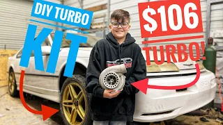 Putting a $175 turbo kit on my supercharged Thunderbird with my goat and Ralphies help