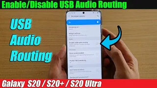 Galaxy S20/S20+: How to Enable/Disable USB Audio Routing