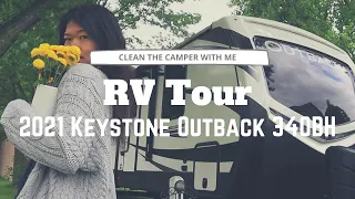 RV TOUR + Clean Routine // Getting Your Camper Ready! // 2021 Keystone Outback 340BH