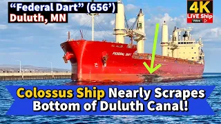 ⚓️Colossus Ship Nearly Scrapes Bottom of Duluth Canal!