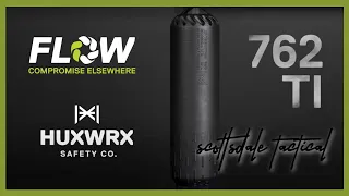 The FLOW 762 Ti Full-Auto Compatible on 5.56, 6.5, and 7.62 Platforms by HUXWRX Titanium Suppressor