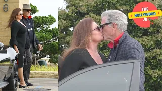 PIERCE BROSNAN GIVES HIS WIFE A KISS ON HIS 70TH BIRTHDAY AT NOBU IN MALIBU!!!