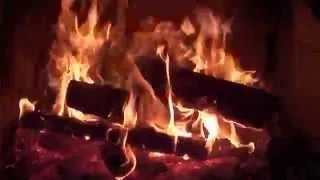 Горящий камин под музыку. Burning fireplace with the music.