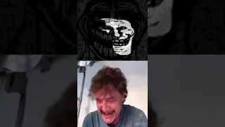 Pedro Pascal is crying at Trollge (Troll Face Evolution)