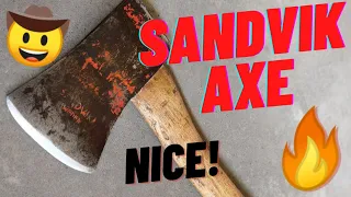 Vintage SANDVIK Sweden Axe RESTORATION / OLD hatchet FIND & FIX