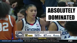 Azzi Fudd CAREER HIGH 32 Point Masterpiece Leads #5 UConn Huskies In Win Over #3 Texas Longhorns