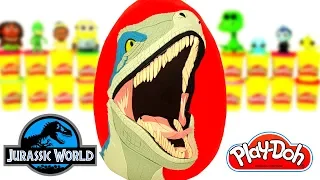 Huevo Sorpresa Gigante de Velociraptor Blue de Jurassic World en Español de Plastilina Play Doh