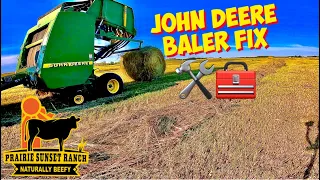 John Deere Baler Plugging Up and Hay Wrapping around Rollers, here's an Easy Fix!! 🛠🧰