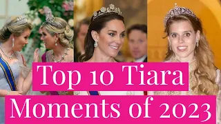 Top 10 Tiara Moments of 2023 - Kate Middleton in Strathmore Rose Tiara, Jordanian Royal Wedding