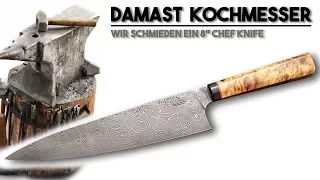 Wir schmieden ein Damast Chefmesser mit 8-Eck Griff