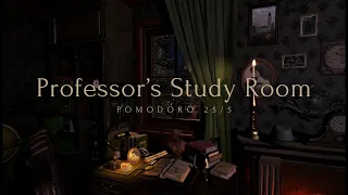 Pomodoro: 25/5 | a Professor´s Study Room - Dark Academia ambience 📚🕰️ Vintage Study Vibes 📖🕯️