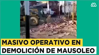 Masivo operativo por mausoleo en La Granja: Vecinos se negaban a demolición