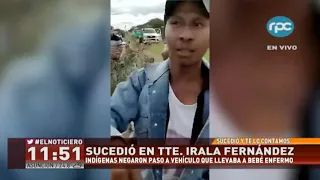 Indígenas negaron paso a bebé enfermo