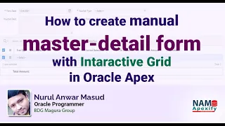 How to create manual a master-detail form with interactive grid in oracle apex