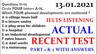 IELTS Listening Actual Test 2021 with Answers | Part 1 & 2 | RECENT EXAM