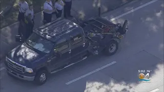 Gas Tank Explodes After Pickup Truck Crashes In Doral