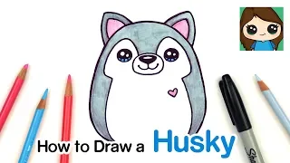 How to Draw a Husky Easy | Squishmallow