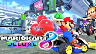 4 SUPER MARIO KART 8 Deluxe Grand Prix Races FLOWER Cup Mario Circuit, Toad Harbor, Twisted Mansion