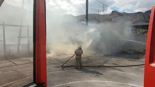 В Дальнегорске ликвидировали пожар на территории автодрома