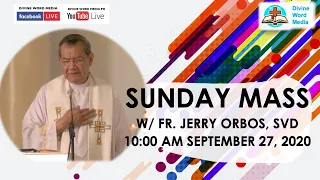 Live 10:00 AM  Holy Mass with Fr Jerry Orbos SVD - September 27, 2020  26th Sunday in Ordinary Time