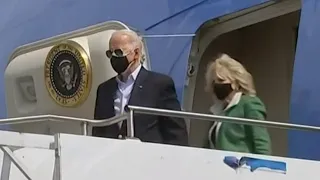 President Joe Biden and First Lady Dr. Jill Biden arrive in Houston at Ellington Field