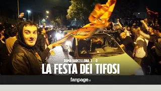 Roma-Barcellona, per le strade della capitale esplode la festa dopo la vittoria per 3 a 0