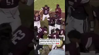 Football coach proposes to girlfriend after big win & his players go crazy for it ❤️❤️