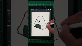 How To Draw a Cute Onigiri Doodle In Procreate #drawing #shorts #cute #procreate