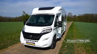 Etrusco T7400 QBC 2021 motorhome roomtour test presentation 45 minutes information inside + outside.