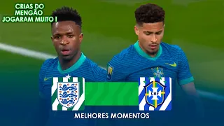 CRIAS DO MENGÃO BAILARAM | Inglaterra x Brasil | Melhores Momentos | HD 23/03/2024