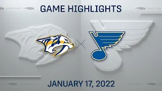 NHL Highlights | Predators vs. Blues - Jan. 17, 2022