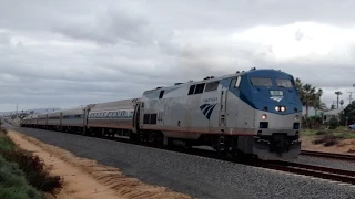 Amtrak Trains at Various Locations on the Surfline