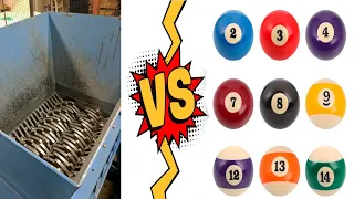 Shredder machine vs Billiard Balls #short | Shredding The Hardest Materials!