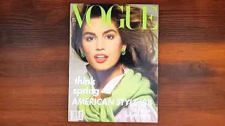 1988 February ASMR Magazine Flip Through: Vogue w Cindy Crawford, Rachel Williams, Robert Downey Jr