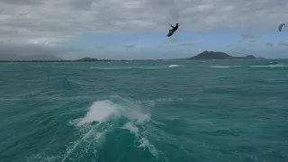 Tavida, Kiteboarding At Kailua Bay In Oahu HI. Feb 24 2021.