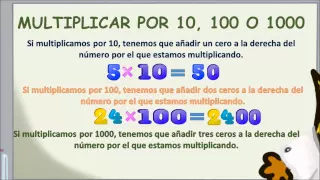 www.matecitos.com: 3º Primaria: Multiplicar por 10 100 y 1000
