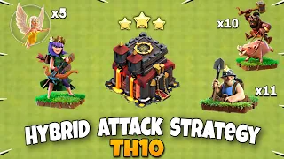 Th10 Hybrid Attack Strategy | Th10 Hog Miner Attack Strategy | Best Attack Strategy - Clash of Clans
