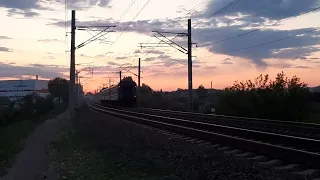 поезд №631 Гомель - Гродно на закате