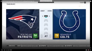 NFL 2019 второй тур NEW ENGLAND Patriots (14) - INDIANAPOLIS Colts (12)