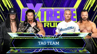 Undertaker and Roman Reigns Vs Shane McMahon and Drew McIntyre at Extreme Rules WWE2K24