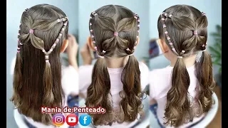 Easy Butterfly Hairstyle with rubber bands