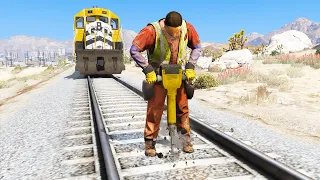 GTA 5 STOP THE TRAIN - Amazing Experiments (GTA V Gameplay)