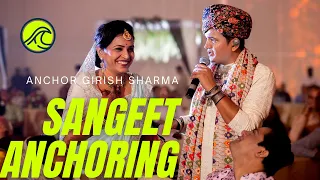 Best Sangeet Anchor Girish Sharma Anchoring Bollywood Sangeet at Taj Goa